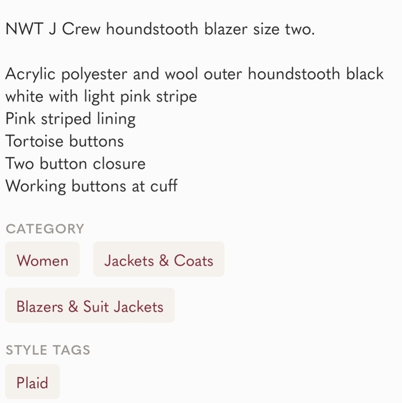 Jcrew houndstooth plaid wool blazer - Picture 9 of 9